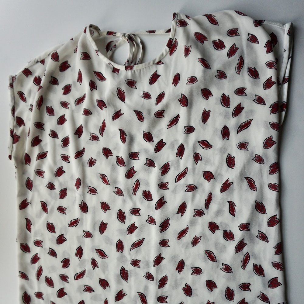 LOFT White & Paisley Blouse - Size XS